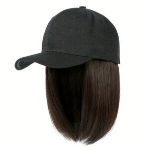 Women's Thin Face Fashion Hat Wig One-piece Baseball Cap Bobo Hair Short Hai